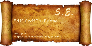 Sáfrán Emese névjegykártya